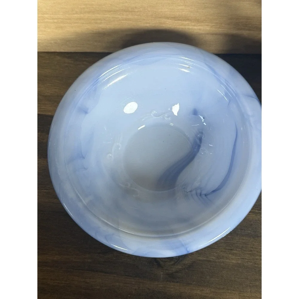 VTG Avon Blue Glass‎ Pitcher Bowl Soap Set Blue Slag Milk Glass W/ Original Soap